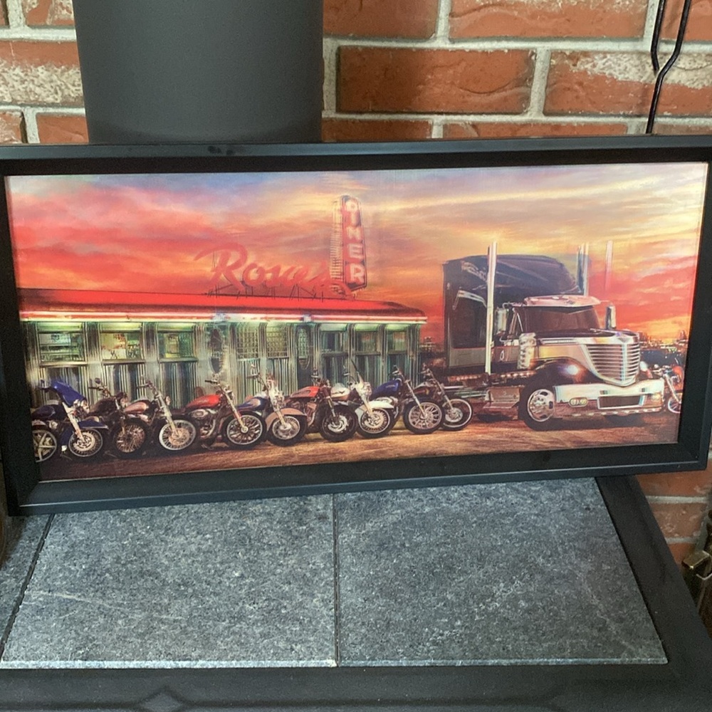 Framed Diner and Truck Art Print